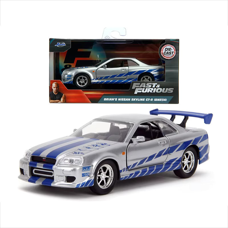 JADA 2002 Nissan Skyline GT-R R34, Modellfahrzeug, 1:32, Silber, Fast & Furious - Bild 6
