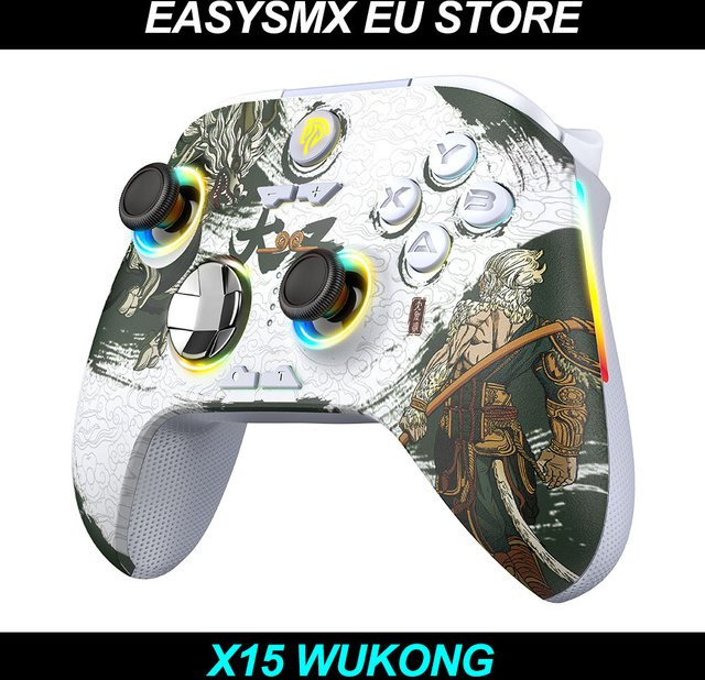 EasySMX X15 RGB Gaming-Gamepad mit Hall-Effekt und Turbo-Modus, Multicolor Controller für PC, Nintendo Switch und Mobile inklusive 2,4G-Adapter - Bild 1