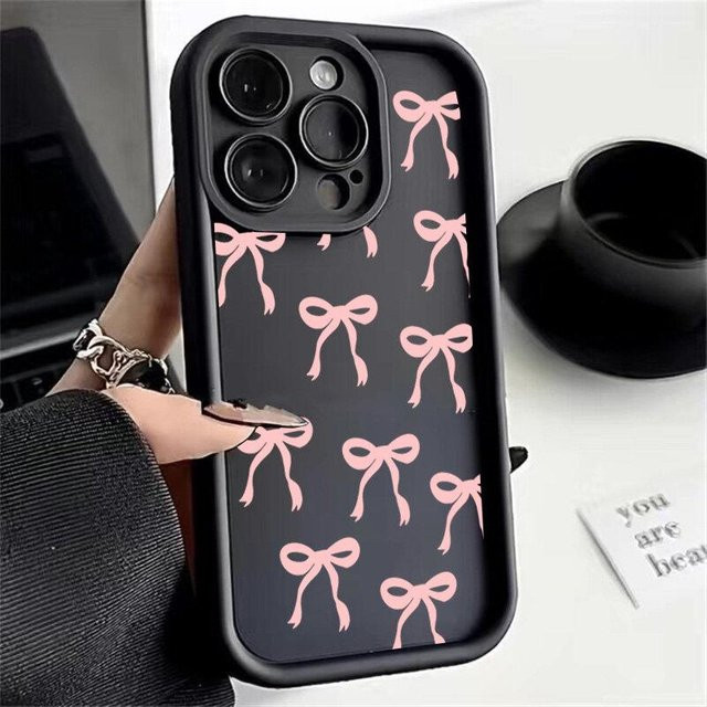 Handyhülle für Realme C67 C65 C55 C53 C51 C31 4G 8i 11 8 12 Pro Plus 5G GT Master mit weicher schwarzer Schleife - Bild 1