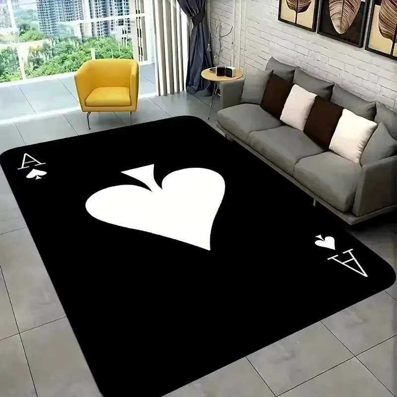 VIKAMA Poker-Teppich in Schwarz, rutschfeste Casino-Spielmatte im modernen Design für Wohnzimmer und Schlafzimmer - Bild 2