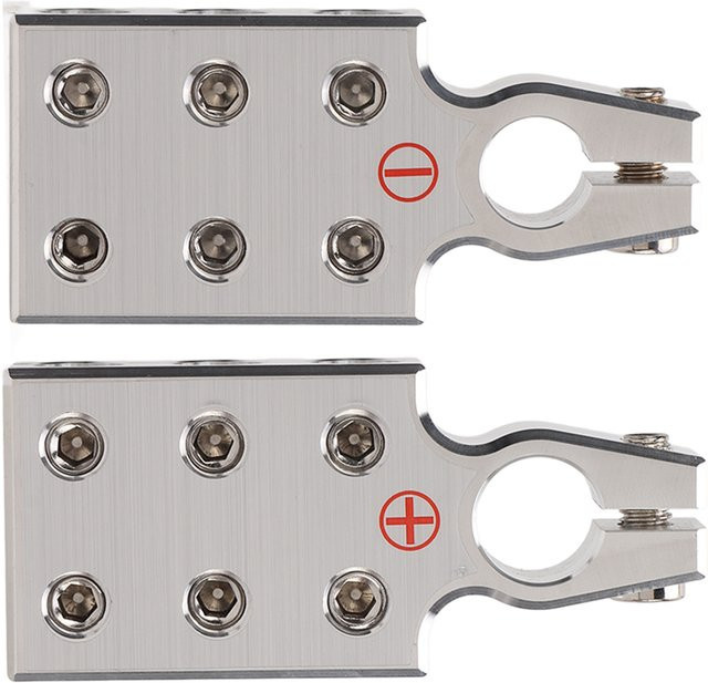 1 Paar Auto-Batterieklemmen in Silber für PKW, Wohnmobil und Bus (Positiv und Negativ) - Bild 1