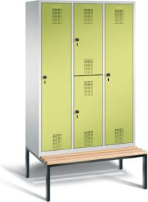 C+P Kombi-Spind Evolo mit Garderobenstange und Ablageböden, Front Viridingrün, Korpus Lichtgrau, Gestell Schwarzgrau, H x B x T: 209 x 120 x 81,5 cm - Bild 1
