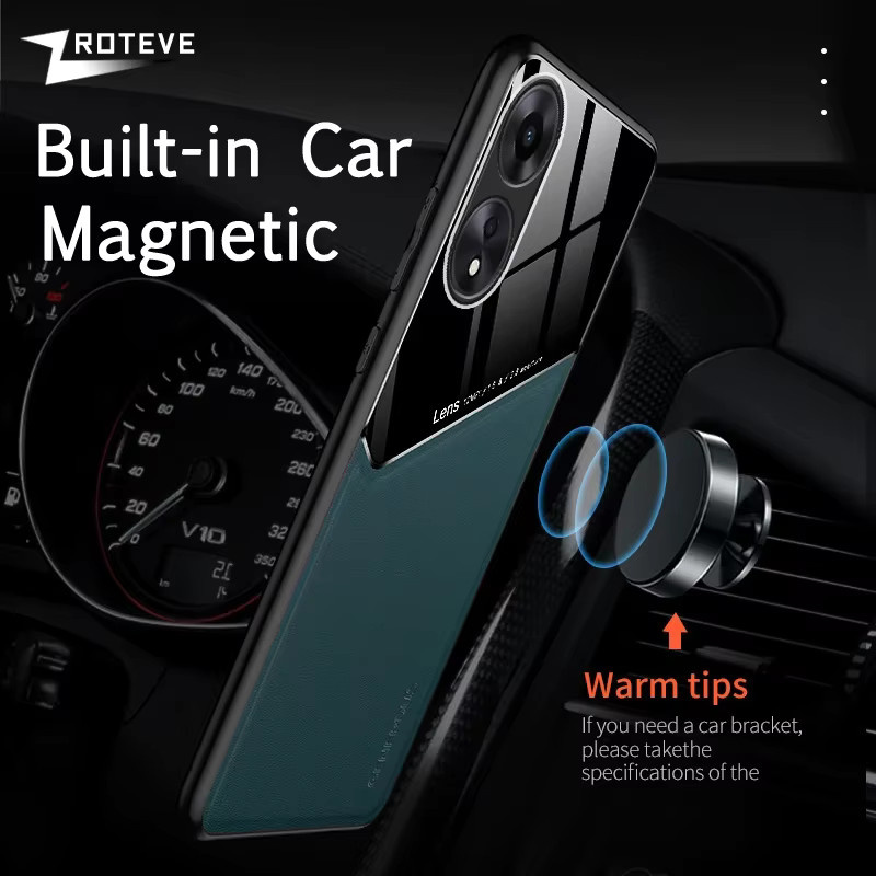 Zroteve Magnetische Handyhülle aus PU Leder und hartem PC für Oppo A58, A38, A18 und A78 4G in Grün - Bild 3