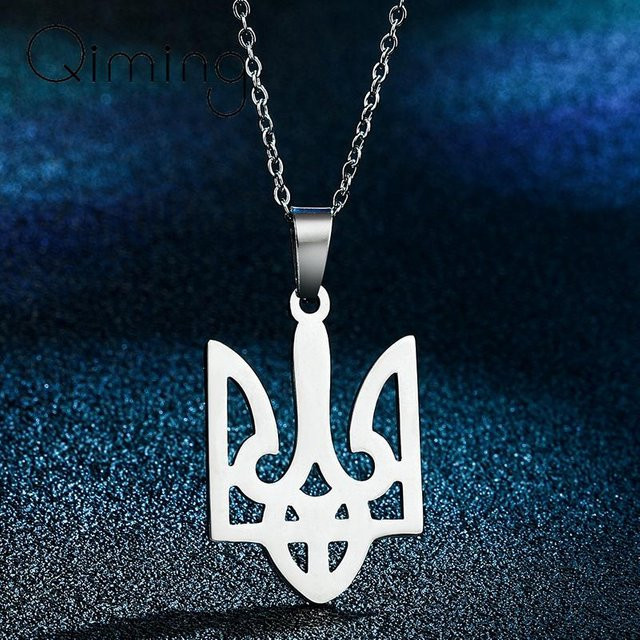 Wucifang Jewelry Halskette Tryzub, Edelstahl, Unisex, black - Bild 1