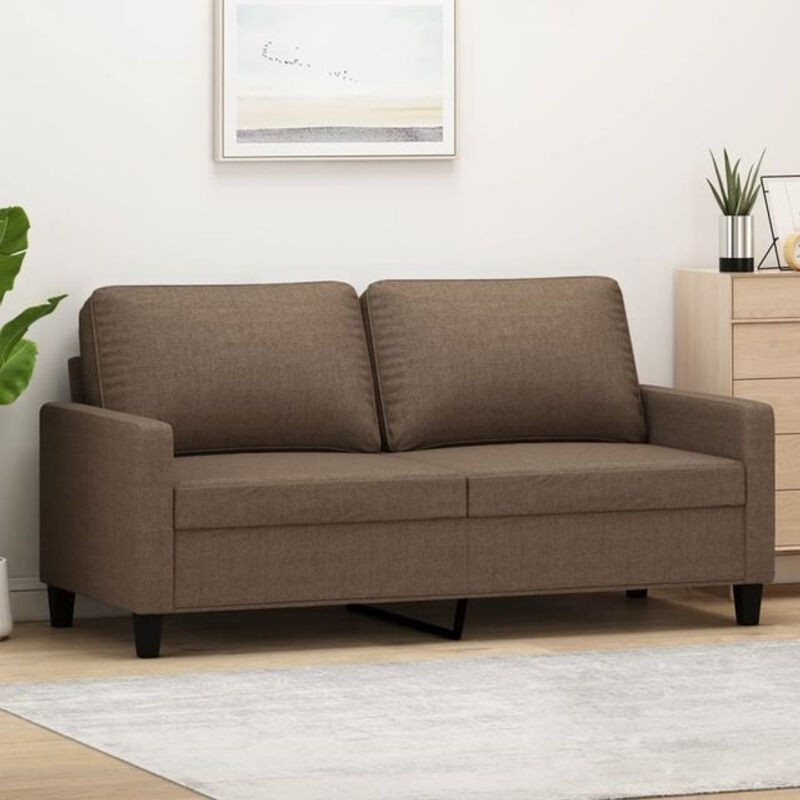 vidaxl 2-Sitzer-Sofa in Braun aus Stoff und Metall im modernen Design - Bild 1
