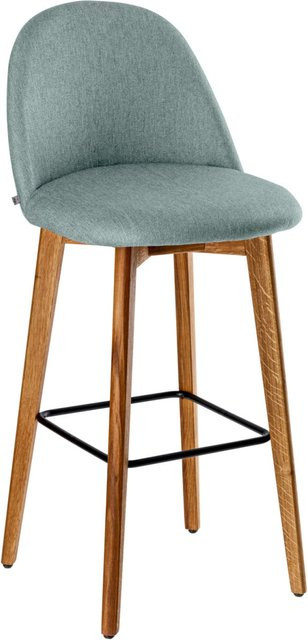 VEGA Barstuhl Alwin mit hellblauem Sitz und Eichengestell, B/T/H: 47 x 48 x 111 cm - Bild 1