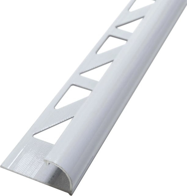 Dalsys Fliesenschiene Viertelkreis aus Aluminium in Weiß, Länge: 2,5 m, Höhe: 8 mm - Bild 1