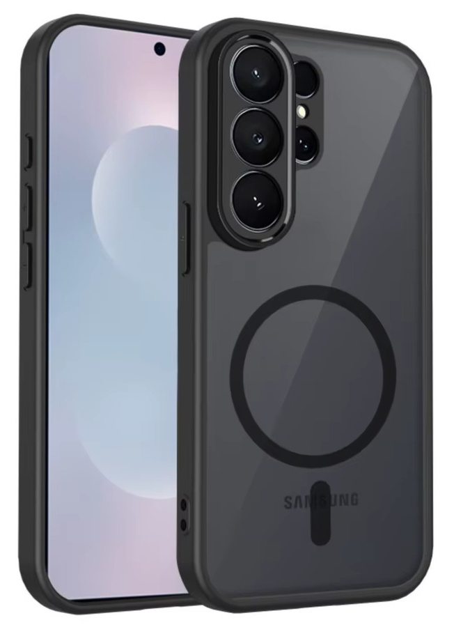 Magnetische Samsung S26 Ultra und S26 Plus Handyhülle in Schwarz mit mattem Finish und MagSafe-Kompatibilität für stoßfesten Schutz - Bild 7