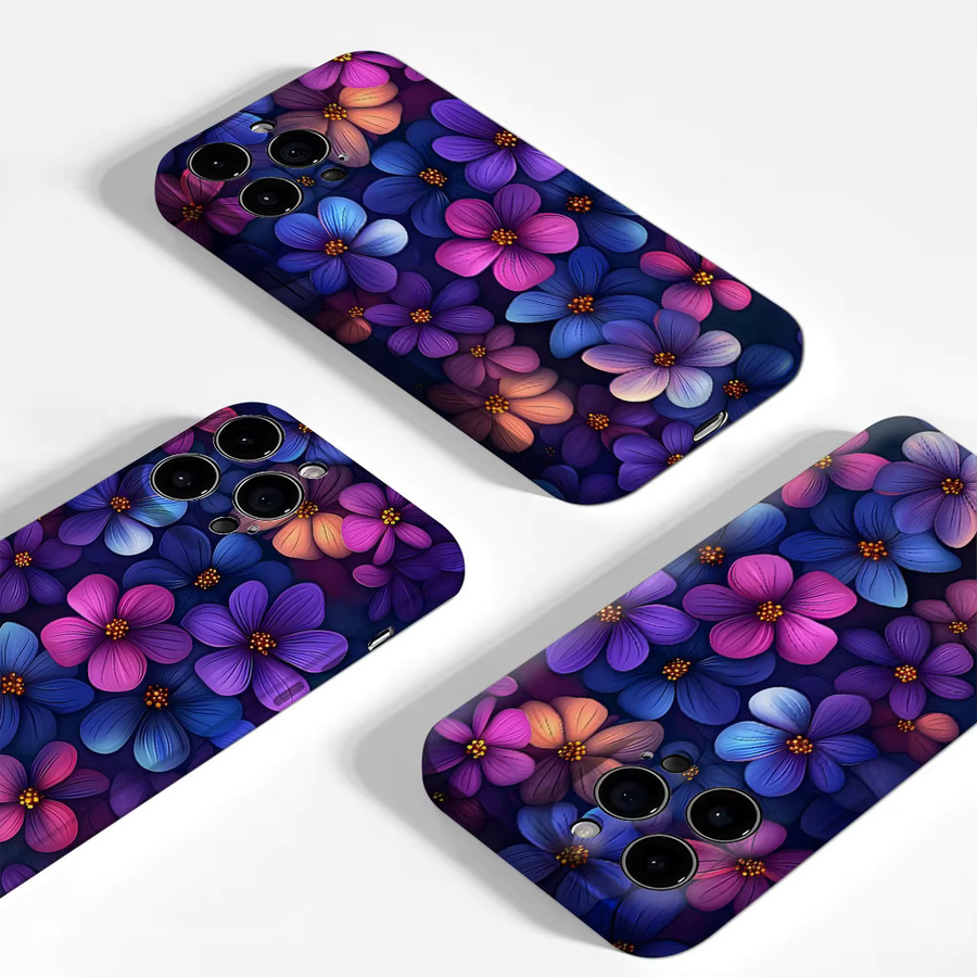 Potdemiel Magnetische iPhone Hülle mit Blumen-Design für iPhone 17 16 15 14 13 Pro Max Plus, Robuste Einzel- und Doppelschicht-Schutzhülle, Multicolor - Bild 3
