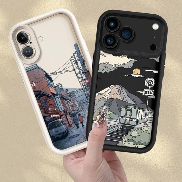 Anime Town Handyhülle für Apple iPhone kompatibel mit iPhone 17 Pro Max 16 15 Plus 14 13 12 Pro 11 17e in Multicolour - Bild 1