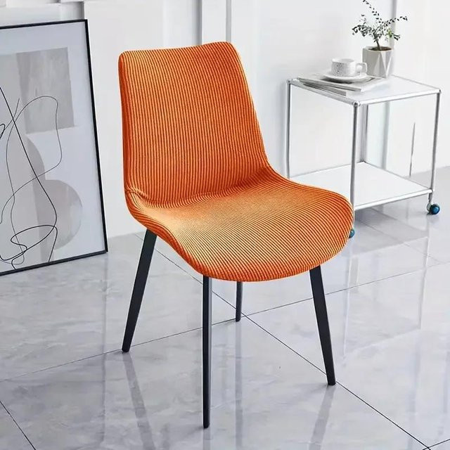 Bestbags Polarfleece Stuhlhussen Stretch Klassisch in Orange für Esszimmerstühle - Bild 1