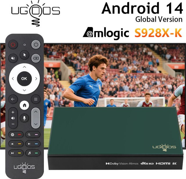 UGOOS SK1 Lite Android 14 Smart TV Box mit Amlogic S928X-K, 4GB RAM, 64GB Speicher, 8K Unterstützung, WiFi 6 und Bluetooth 5.2 Media Streamer - Bild 1