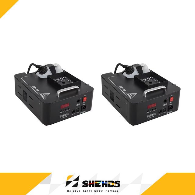 SHEHDS 2er Set RGB LED Vertikale Nebelmaschine 1500W mit DMX512 Schwarz - Bild 1