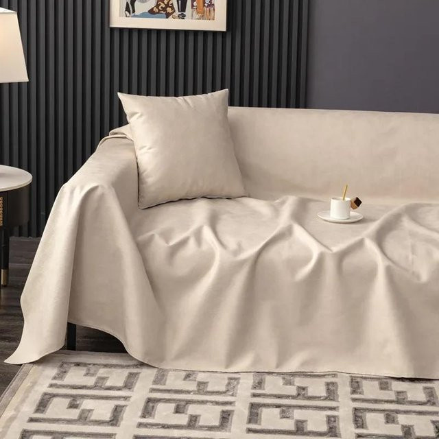 Wasserdichter Sofa-Handtuchbezug von Your Warm Home in Beige, schmutzabweisend und rutschfest, B/B: 90 x 90 cm - Bild 1