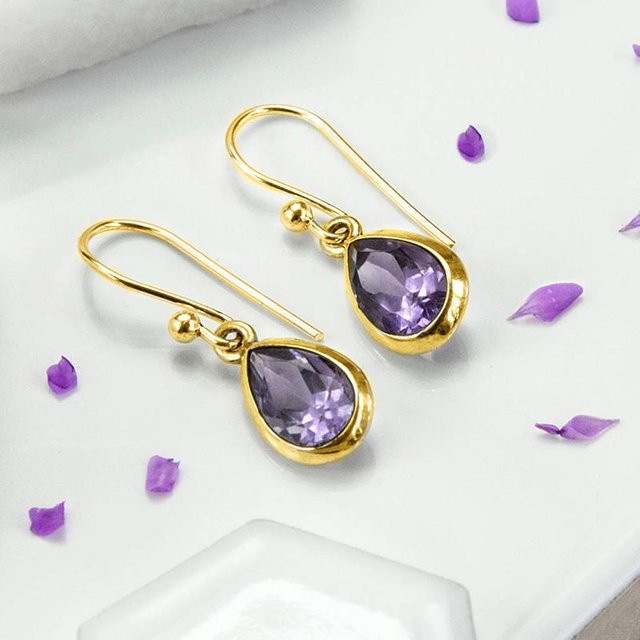 YIRAN Jewelry Hängeohrringe, Lila Zirkonia, Damen - Bild 1