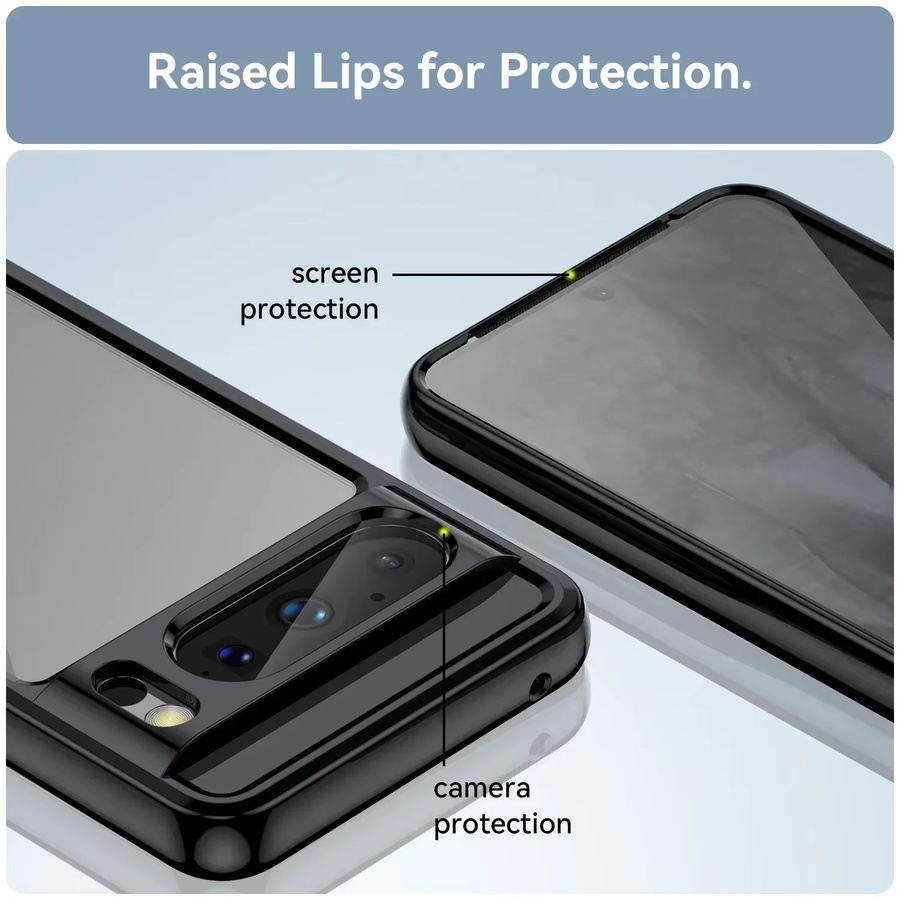 Transparente TPU Schutzhülle für Google Pixel 10 9 8 7 6 Pro XL mit Stoßfest-Funktion in Schwarz - Bild 5