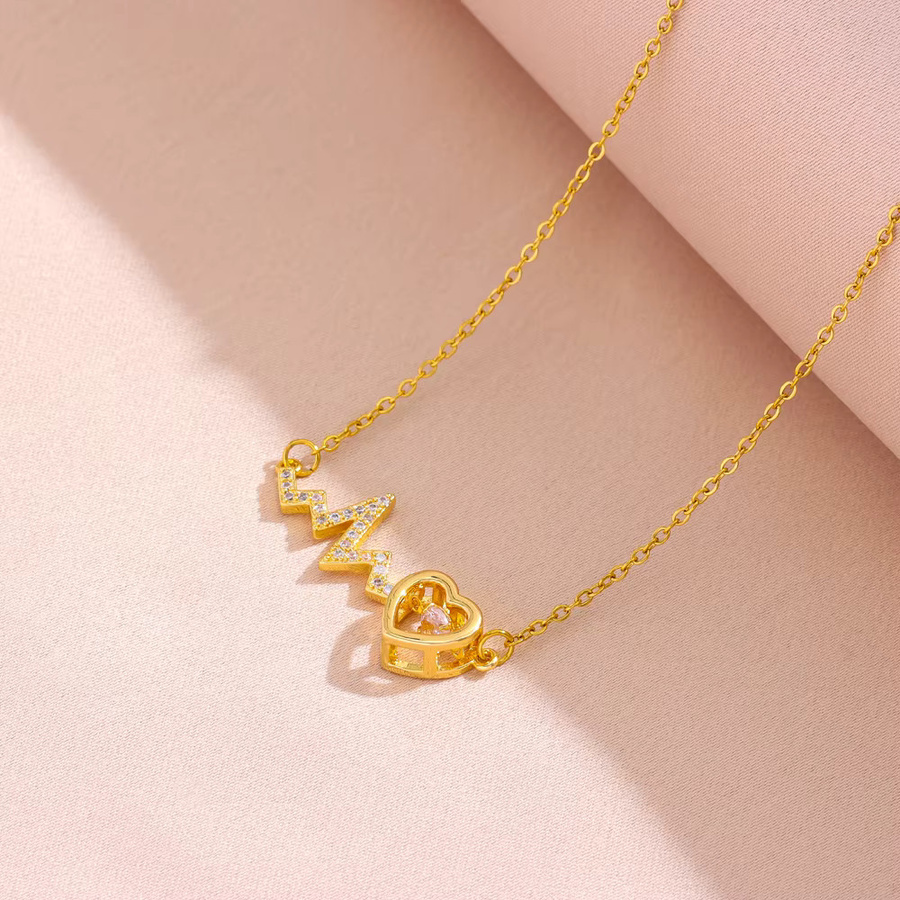 Marisa Halskette, Herz Anhänger, Gold, Zirkonia, Damen - Bild 2