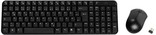 Vivanco Wireless Desktop Set drahtlose Tastatur und Maus in Schwarz mit USB-A Anschluss - Bild 1