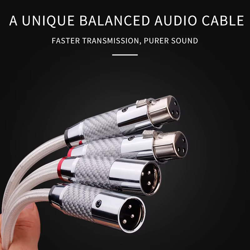 YYAUDIO Versilbertes XLR-Kabel (männlich auf weiblich) für professionelle Audio-Balance-Verbindungen - Bild 3