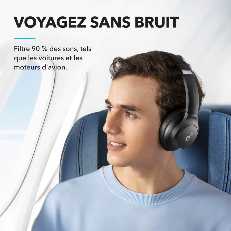 Soundcore by Anker Q20i Bluetooth Over-Ear Kopfhörer mit Hybrid Active Noise Cancelling, Schwarz - Bild 2