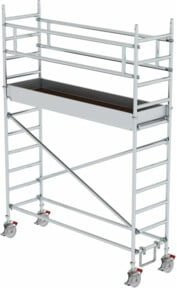 MUNK Alu-Rollgerüst mit Fahrbalken in Silber, Plattform-Höhe: 245 cm, Länge: 245 cm - Bild 1