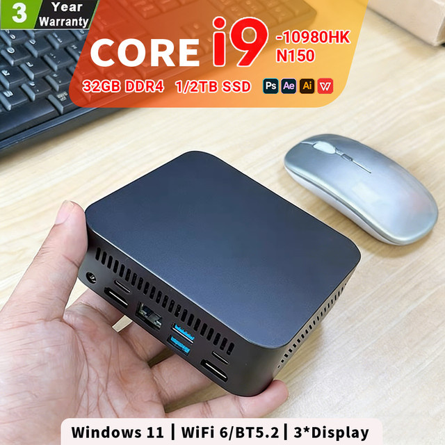 FUCHU Mini-PC Gaming-Computer mit Intel Core i9-10980HK, 32GB DDR4, 2TB SSD, Windows 11 und WiFi 6 - Bild 1