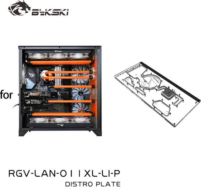 Bykski Distro Plate für LIAN LI O11 Dynamic XL Computergehäuse, transparente CPU/GPU Wasserkühlblock Unterstützung mit DDC-Pumpe, RGV-LAN-O11XL-LI-P - Bild 1