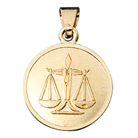 Colfem Anhänger Sternzeichen Waage, 333 Gelbgold, matt, Unisex - Bild 1