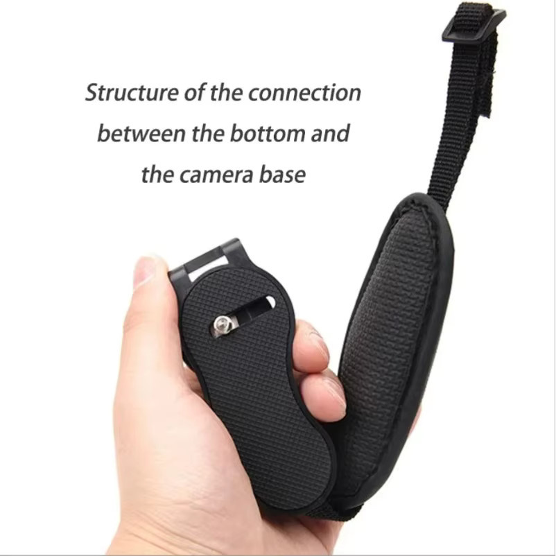 VIKEFON Kamera-Handschlaufe aus schwarzem PU-Leder für Nikon und Canon DSLR-Kameras - Bild 2