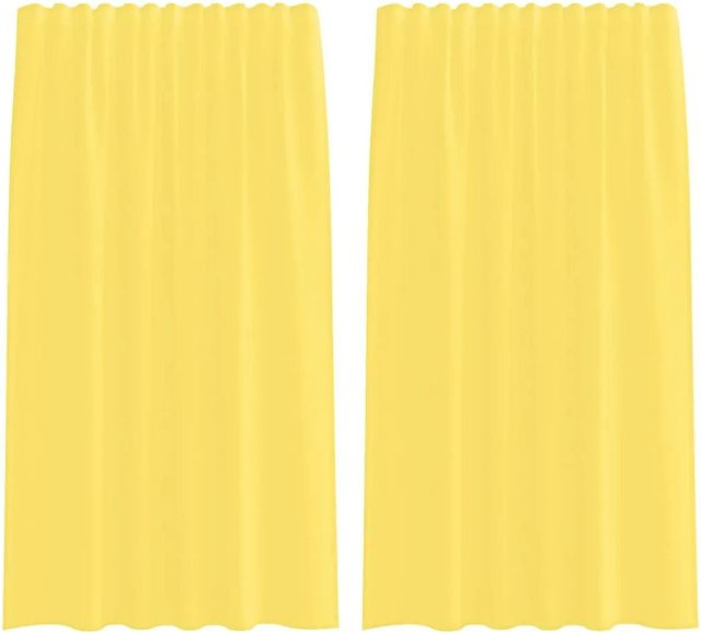 vidaXL Voile Vorhänge mit Stangentaschen, 2er-Set, Gelb, Breite: 140 cm, Höhe: 175 cm - Bild 1