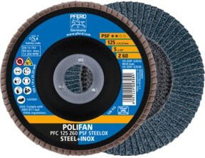 PFERD POLIFAN Fächerscheibe PFC konisch PSF STEELOX für Stahl und Edelstahl, Blau, Durchmesser: 125 mm - Bild 1
