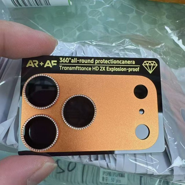 Diamant Glas Legierung Kamera Schutzring für iPhone 17 Pro Max und iPhone 17 Pro in Silber - Bild 1