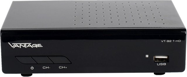 Vantage VT92 T-HD DVB-T2 Receiver in Schwarz mit Full HD und HDMI - Bild 1