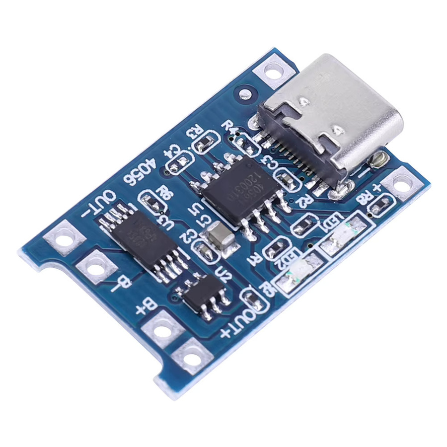 APWIKOGER Lithium-Batterie Ladegerät Modul TP4056 mit Schutzfunktion und Dual-Anschluss Typ-C/Micro/Mini USB, Blau - Bild 2
