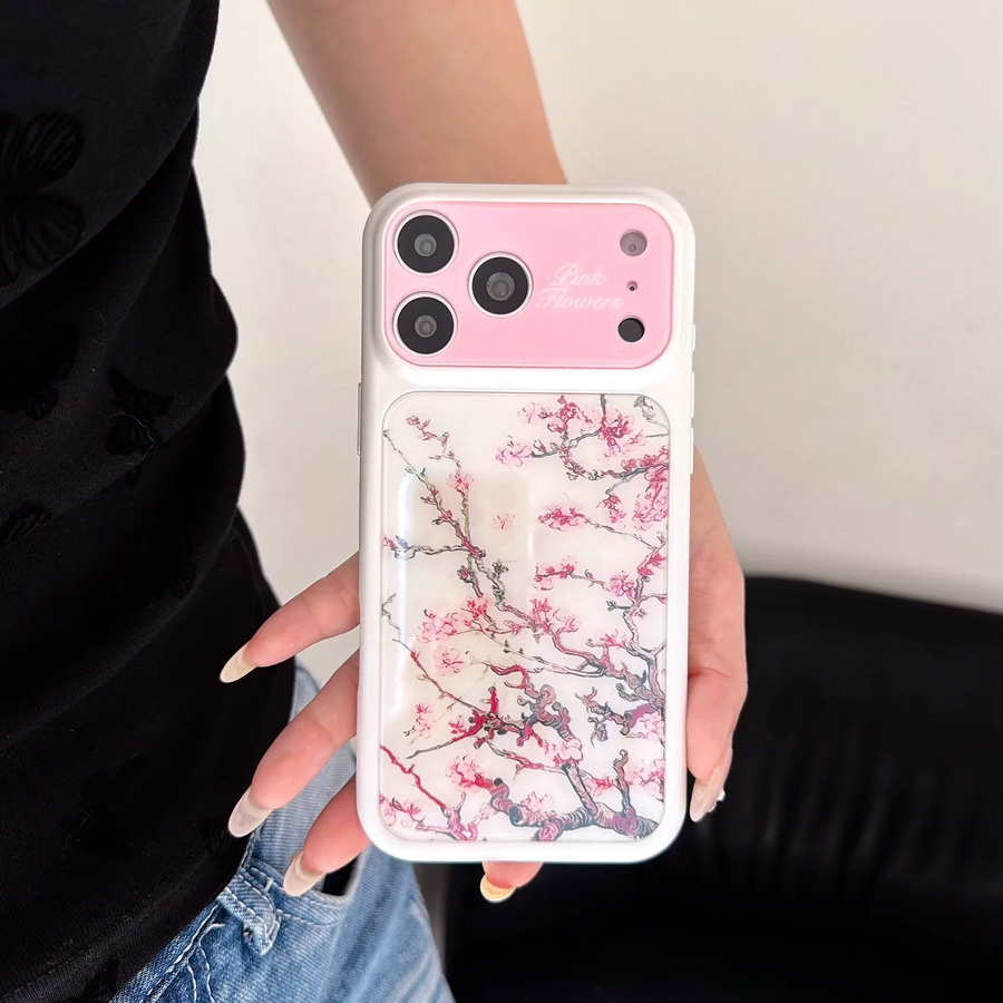 Handyhülle mit chinesischer Tuschemalerei und Pflaumenblüten für Apple iPhone 14 15 16 17 Pro Max, stoßfeste Acryl und TPU Hülle mit Lanyard, mehrfarbig - Bild 5