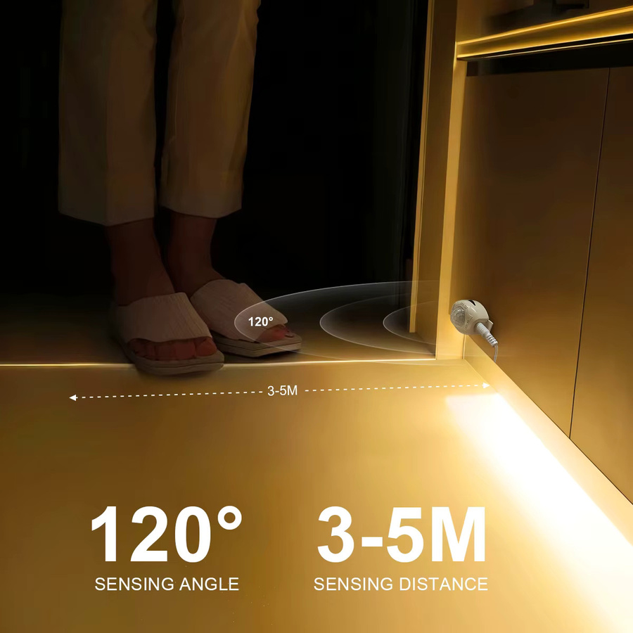 Lcamaw LED Lichtstreifen mit PIR Bewegungssensor, USB DC 5V, Warmweiß, Wasserdicht für TV Hintergrundbeleuchtung oder Unterschranklampe in der Küche - Bild 4