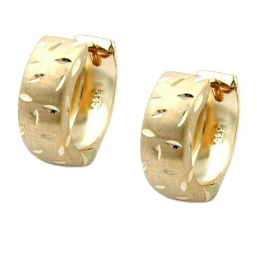 SIGO Creolen 375 Gold, matt, Diamant, Unisex - Bild 1