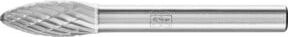 PFERD Hartmetall Frässtift Flamme B kreuzverzahnt universal mittel Schaft-Ø: 6 mm, Kopf-Ø: 8 mm, Länge: 20 mm - Bild 1