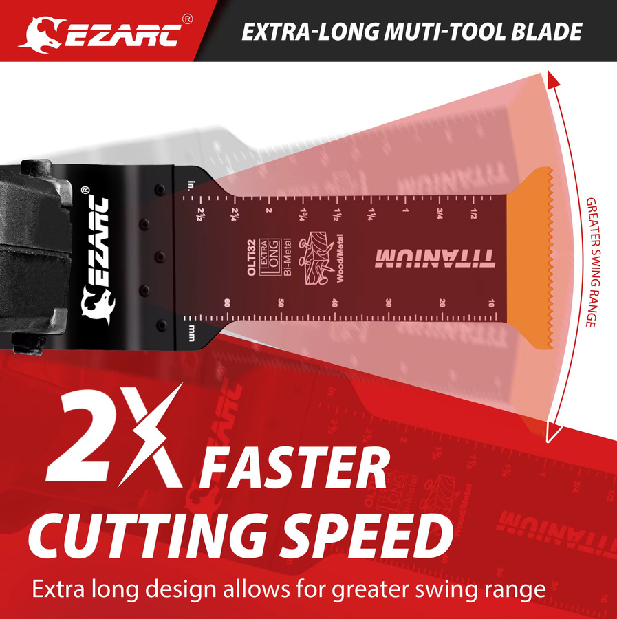 EZARC 12-teiliges Titan-Oszillierwerkzeug-Klingen-Set für Metall und Holz mit Standard- und Extra-Längen - Bild 5