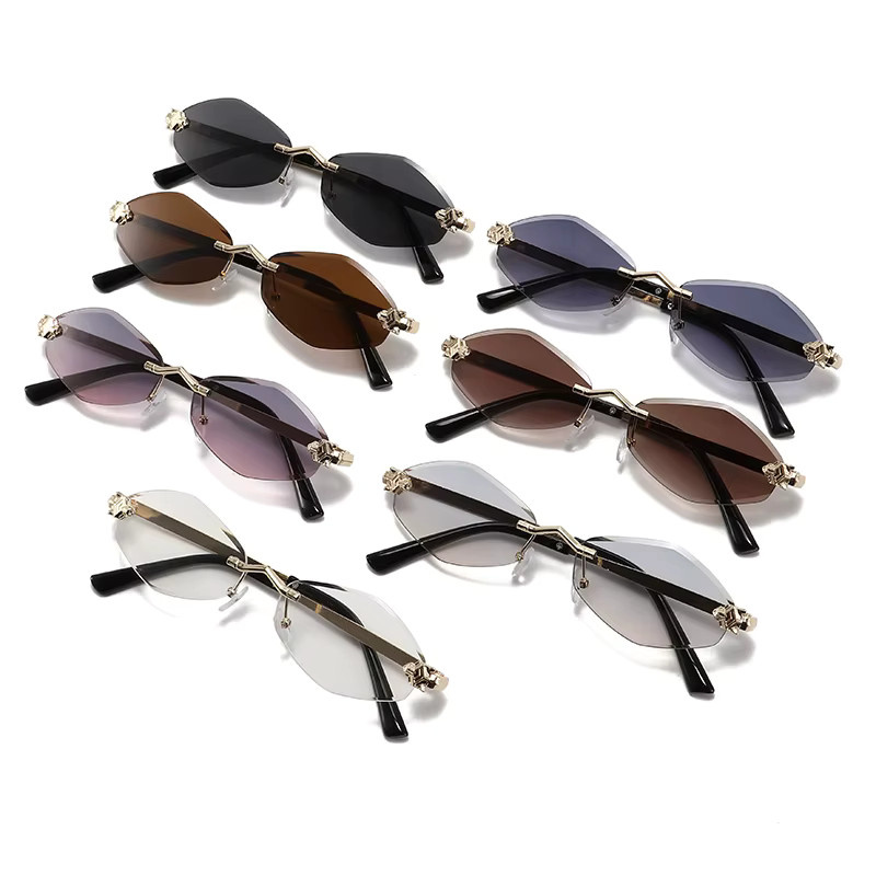 Julyrays Sonnenbrille randlos, Metall, Damen, unregelmäßige Raute - Bild 4