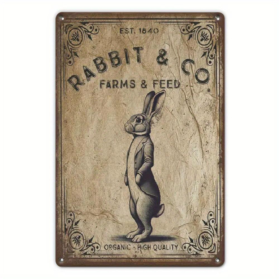 ZX ART Vintage Osterhase Metallschild als rustikale Wandkunst für Ostern, B/H: 20 x 30 cm - Bild 4
