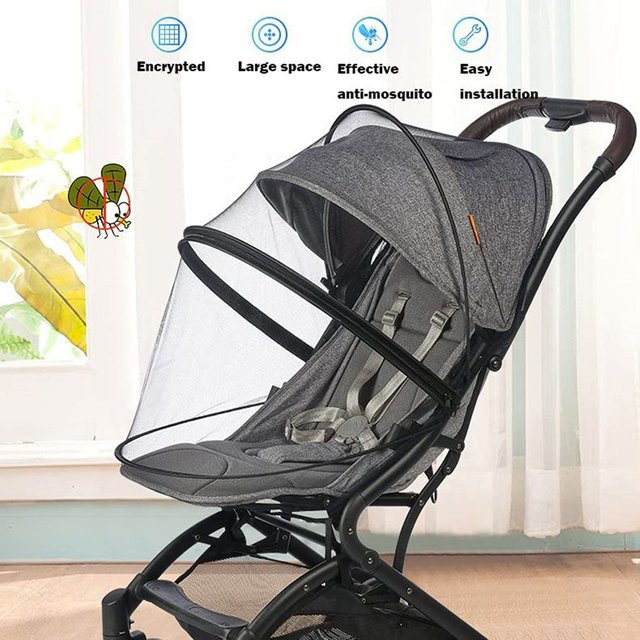 Moskitonetz für Kinderwagen als Ganzkörper-Schutznetz in Weiß und Blau - Bild 1