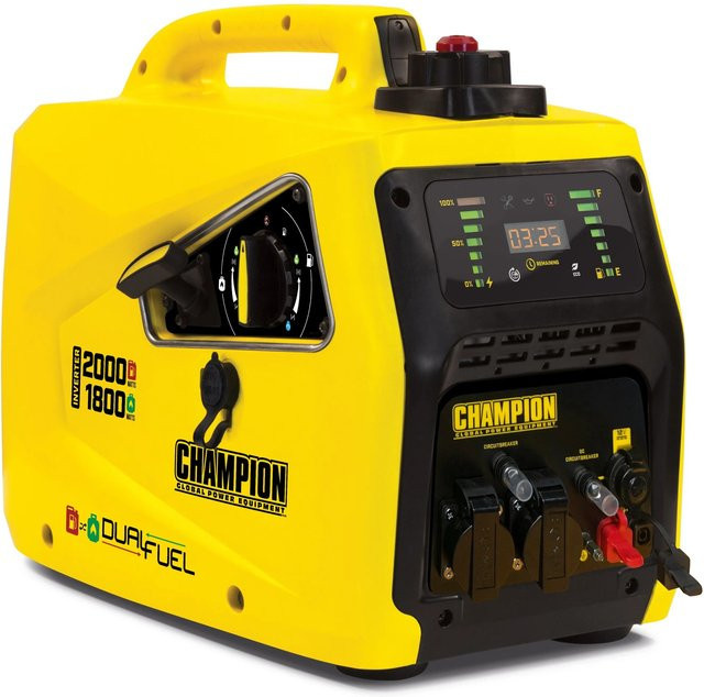 Champion Stromerzeuger Inverter 82001I-E-DF-EU DualFuel 2000 W in Gelb - Bild 1