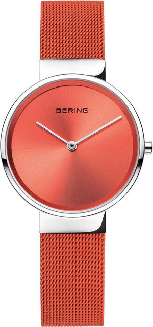 Bering Damenuhr, Quarz, Edelstahl, Orange, 31 mm, 5 ATM - Bild 1