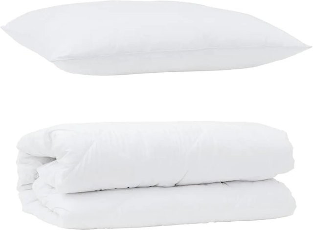 vidaXL Bettdecken-Set aus Mikrofaser mit Decke und Kissen, Weiß, 2-teilig - Bild 1