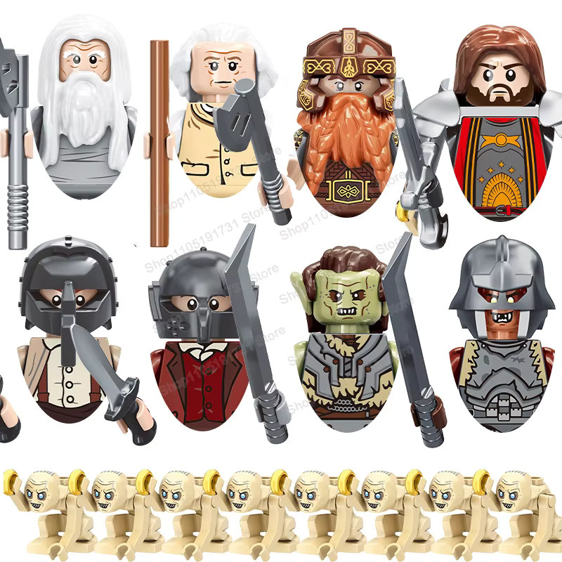 DR.TONG Mini-Actionfiguren Orks Zwergen Elfen Rohan-Ritter Armee, Zubehör - Bild 2