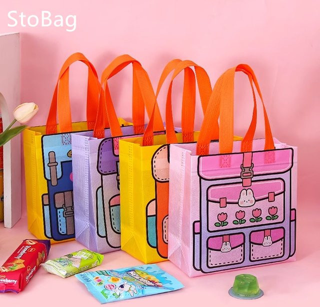 StoBag Geschenkverpackung als bunte Cartoon Tragetasche für Kindergeburtstage und Partys, Mehrfarbig - Bild 1
