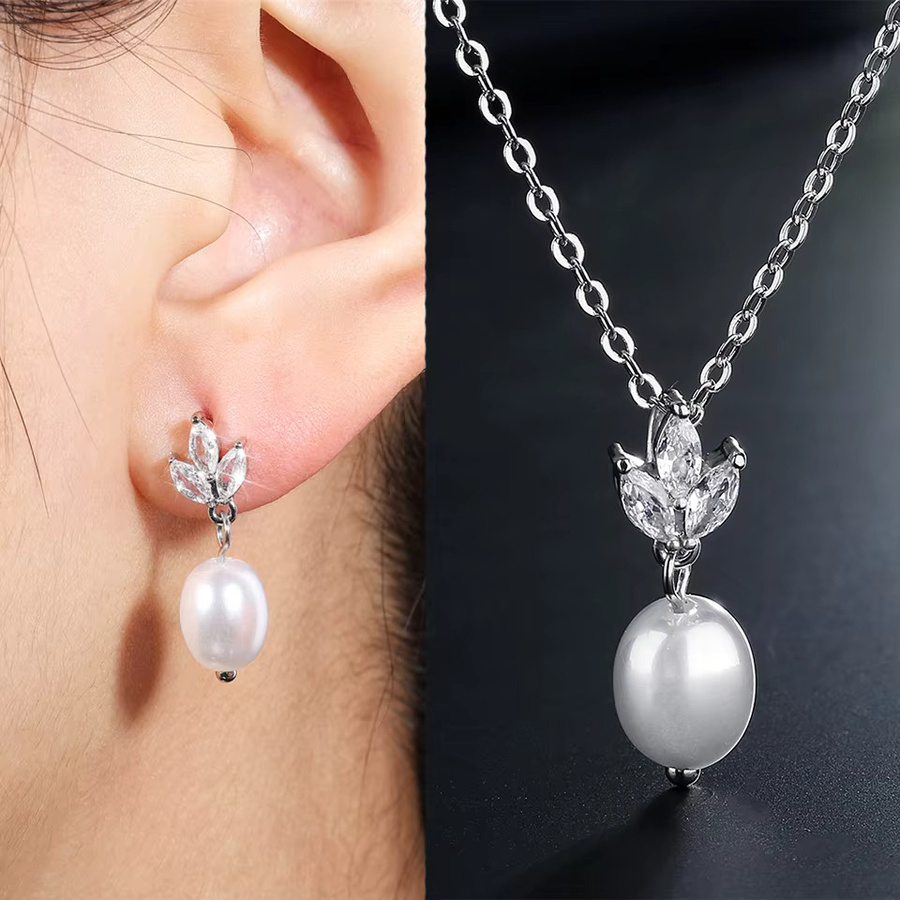 Zakol Mode Schmuck-Set, Silber, Zirkonia, Perle, Damen - Bild 2