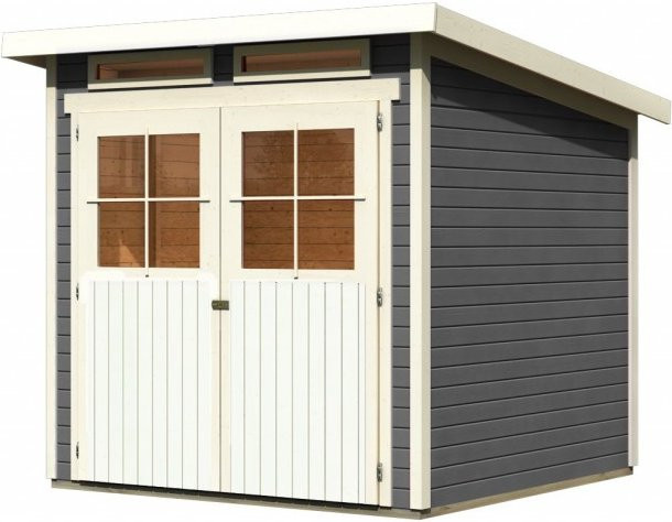 Karibu Holz-Gartenhaus Egersund Terragrau mit Pultdach und Lackierung B/T: 209 x 213 cm - Bild 3
