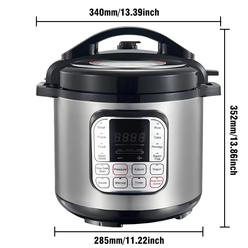 BALASHOV Elektrischer Multicooker aus Edelstahl in Silber, 5 l Volumen, Smart Schnellkochtopf mit Slow Cooker, Reiskocher und Dampftopf - Bild 6
